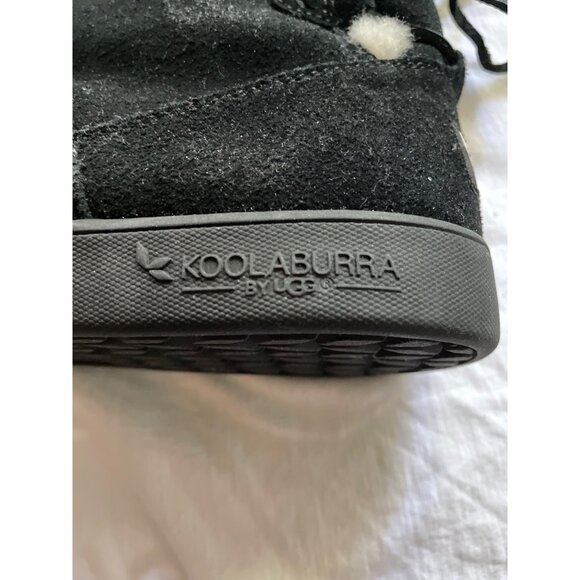 Koolaburra By Ugg Womens Shazi Short Black Boots US 8 Water-Resistant Suede Lace - Picture 6 of 12